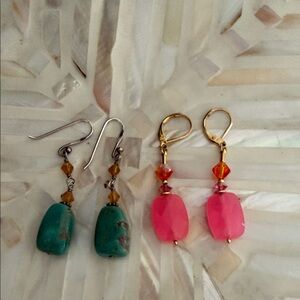 Any offers accepted 🎊Pink and Turquoise Dangle Earrings Set
